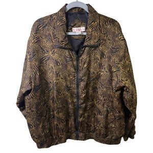 Vintage animal print silk jacket